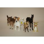 A COLLECTION OF BESWICK ANIMAL FIGURES TO INCLUDE A JACK RUSSELL TERRIER, A FAWN AND A DONKEY ETC