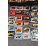 A TRAY OF BOXED DIE CAST MODEL TOY CARS AND VEHICLES TO INCLUDE CORGI, MATCHBOX, MOTORING MEMORIES