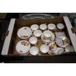 A TRAY OF GOLD STAMPED ROYAL WINDSOR ROSE PATTERN CHINA, RICHMOND CHINA AND FOUR PIECES OF AYNSLEY