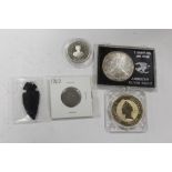 A 1995 1OZ .999 SILVER AUSTRALIAN KOOKABURRA 1 DOLLAR COIN TOGETHER WITH A ONE TROY OUNCE AMERICAN