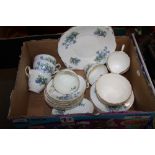 A SMALL BOX OF REGENCY HAREBELL CHINA