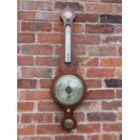 A LATE NINETEENTH / EARLY TWENTIETH CENTURY ONION TOP BANJO BAROMETER, circular 8" dial