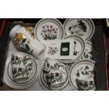 A TRAY OF PORTMEIRION 'THE BOTANIC GARDEN' CERAMICS TOGETHER WITH A PORTMEIRION SUSAN WILLIAMS-ELLIS