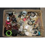 A LARGE BOX OF ASSORTED COSTUME JEWELLERY