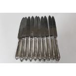 A SET OF EIGHT HALLMARKED SILVER HANDLED MAPPIN AND WEBB BUTTER KNIVES, TOGETHER WITH A REID AND