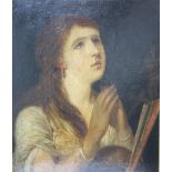 ENGLISH SCHOOL (XIX). Portrait of a lady, oil on board, gilt framed 48 x 40 cm