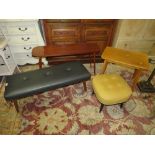 AN ASSORTMENT OF FOUR RETRO STYLE STOOLS / TABLES