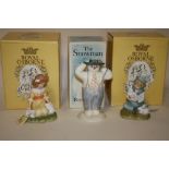 A BOXED ROYAL DOULTON THE SNOWMAN FIGURE TOGETHER WITH TWO ROYAL OSBORNE CHILDHOOD MEMORIES
