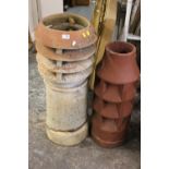 TWO LARGE CHIMNEY TOPPERS - LARGEST 89CM