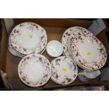 A TRAY OF MINTON ANCESTRAL PATTERN DINNERWARE TO INCLUDE DINING PLATES