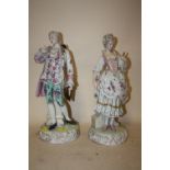 A PAIR OF LARGE MODERN CONTINENTAL STYLE FIGURES H 40 CM