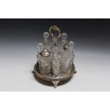 AN EARLY GEORGIAN HALLMARKED SILVER EIGHT BOTTLE CRUET BY HENRY CHAWNER - LONDON 1795, approx weight