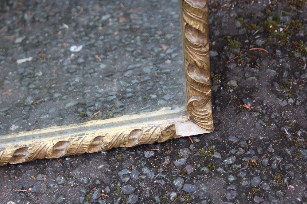 A MODERN GILT FRAMED ARCHED OVER MANTEL MIRROR 100 CM BY 70 CM TOGETHER WITH A TALL RECTANGULAR - Image 2 of 2