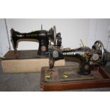 TWO VINTAGE SEWING MACHINES