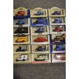 A TRAY OF BOXED DIE CAST MODEL TOY CARS AND VEHICLES TO INCLUDE LLEDO, DAYS GONE BY, ETC.(APPROX