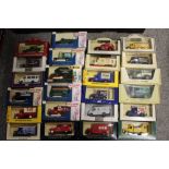 A TRAY OF BOXED DIE CAST MODEL TOY CARS AND VEHICLES TO INCLUDE DAYS GONE BY, MODELS OF YESTERYEAR