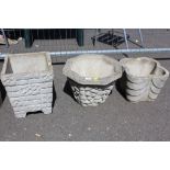 THREE GARDEN PLANTERS