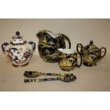 A COLLECTION OF ROYAL WINTON PAGODA PATTERN CERAMICS TOGETHER WITH A MASONS MANDALAY POT POURRI VAST