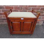 A VINTAGE MAHOGANY BOX PIANO STOOL