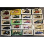A TRAY OF BOXED DIE CAST MODEL TOY CARS AND VEHICLES TO INCLUDE DAYS GONE BY, 7-UP COLLECTABLES,