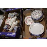 TWO TRAYS OF ASSORTED CERAMICS TO INCLUDE WEDGWOOD JASPERWARE, ROYAL ALBERT LADY CARLISLE ETC.