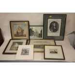 A COLLECTION OF ENGRAVINGS TO INCLUDE A PORTRAIT ENGRAVING OF LIEUTENANT GENERAL TALMASH, WHITE