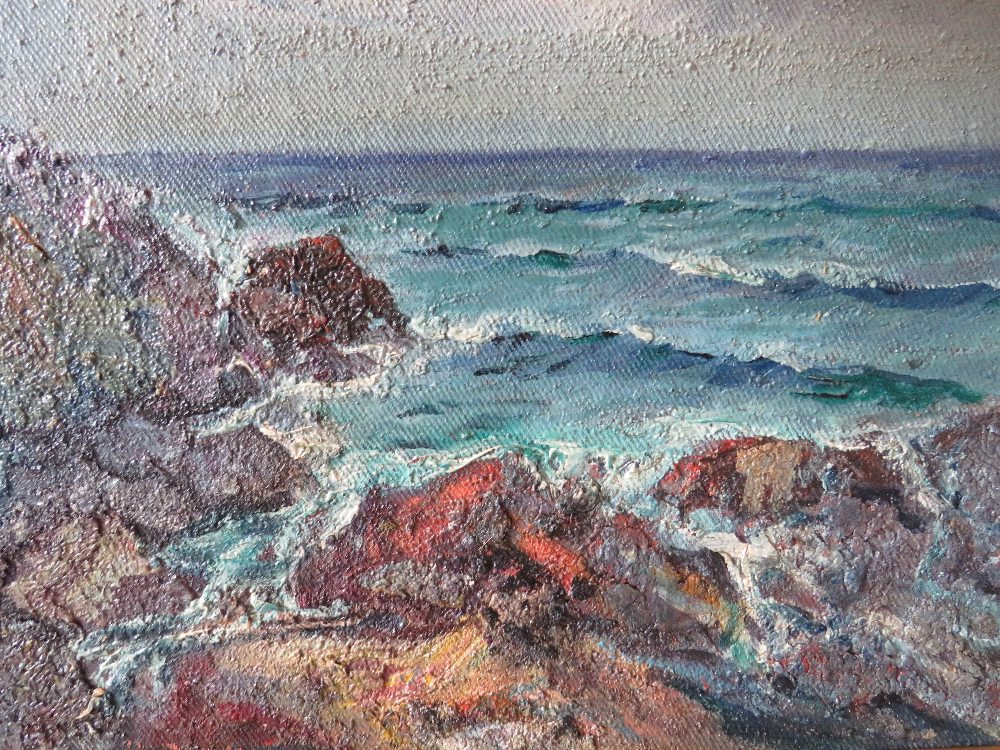 CIRCLE OF JOHN ANTHONY PARK (180-1962). Rocky coastal scene at St Ives, bears signature lower