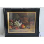 J.H. LEWIS STILL LIFE OIL PAINTING OF FRUIT, signed lower right