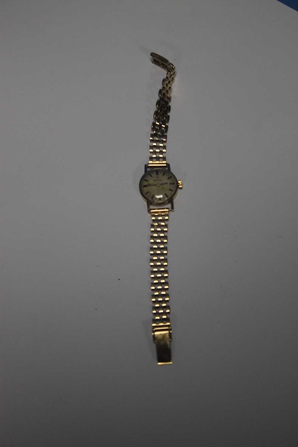 A LADIES OMEGA MANUAL WIND WRIST WATCH on an unbranded 9 ct gold strap, dedication inscription to - Image 2 of 3