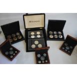 A COLLECTION OF BOXED COMMEMORATIVE COINS, to include three Edward VIII retro sets, a set of St