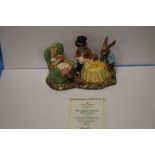 A ROYAL DOULTON BESWICKWARE FIGURE GROUP 'THE MAD HATTER'S TEA PARTY'