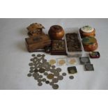 A BOX OF COINS TO INCLUDE THREE GOLD PLATED GIBRALTA CROWNS, a Silver Jubilee crown, seven half