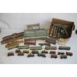 A BOX FULL OF MARKLIN THREE RAIL OO GAUGE TRACK to include straights, curves and points, five OO