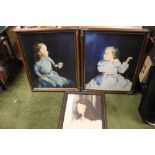 TWO FRAMED PORTRAIT OILS OF CHILDREN, together with a framed portrait of a lady