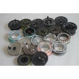 A QUANTITY OF ASSORTED SPARE FLY REELS SPOOLS to include "Shakespeare," etc.