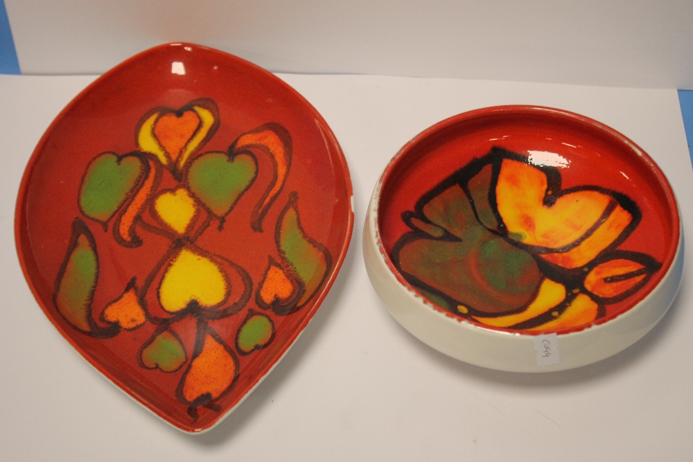 TWO POOLE POTTERY DISHES