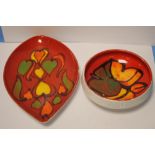 TWO POOLE POTTERY DISHES