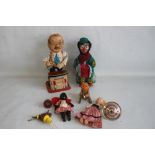 A 1950S/1960S JAPANESE AUTOMATON TOYS CONSISTING OF A MUSIC PLAYING HOBO AND MONKEY, and a Charles