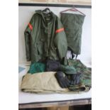 A COLLECTION OF ASSORTED FISHING CLOTHING, to include a Cormoran jacket and braces size XXXL, a