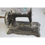 A J.G GRAVES OF SHEFFIELD SEWING MACHINE, Black painted with gilt detail
