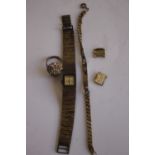 A VINTAGE HALLMARKED SILVER LADIES "SWISS EMPRESS" BRACELET WRIST WATCH, and spare links, along with