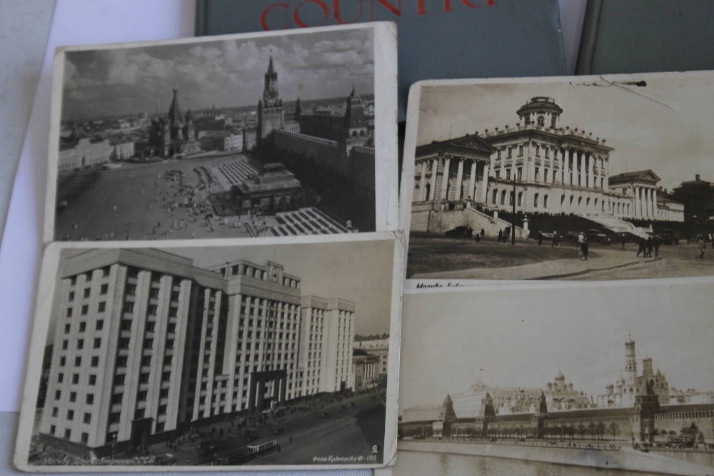 A USSR INTEREST HANDBOOK ON THE SOVIET TRADE UNION, and a small group of related postcards, one - Image 3 of 5