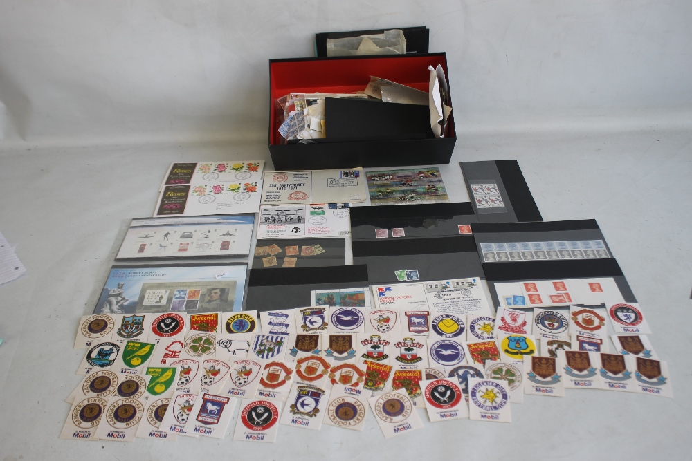 A QUANTITY OF FIRST DAY COVERS AND UNUSED BRITISH/ FOREIGN STAMPS, together with a quantity of loose