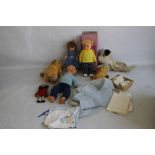 VINTAGE DOLLS AND TEDDY BEARS to include boxed Palitoy Petalskin Vinyl doll, Roddy doll in hand