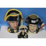 TWO ROYAL DOULTON CHARACTER JUGS to include Admiral Lord Nelson, Napoleon & Josephine together
