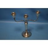 A HALLMARKED SILVER CANDELABRA