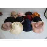 A COLLECTION OF VINTAGE FELT LADIES HATS to include Edward Mann, Bermona Trend, Panda, Jacoll,