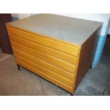 A SIX DRAWER ARCHITECT'S PLAN CHEST ON CHEST, L 117 CM, H 92 CM, D 86 CM