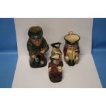 FOUR ROYAL DOULTON TOBY JUGS, to include Sherlock Holmes, Jolly Toby, Happy John and Falstaff (4)