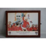 ENGLAND WORLD CUP WINNERS 1966', framed poster from The Sports Argus 1997, 48 x 62 cm including